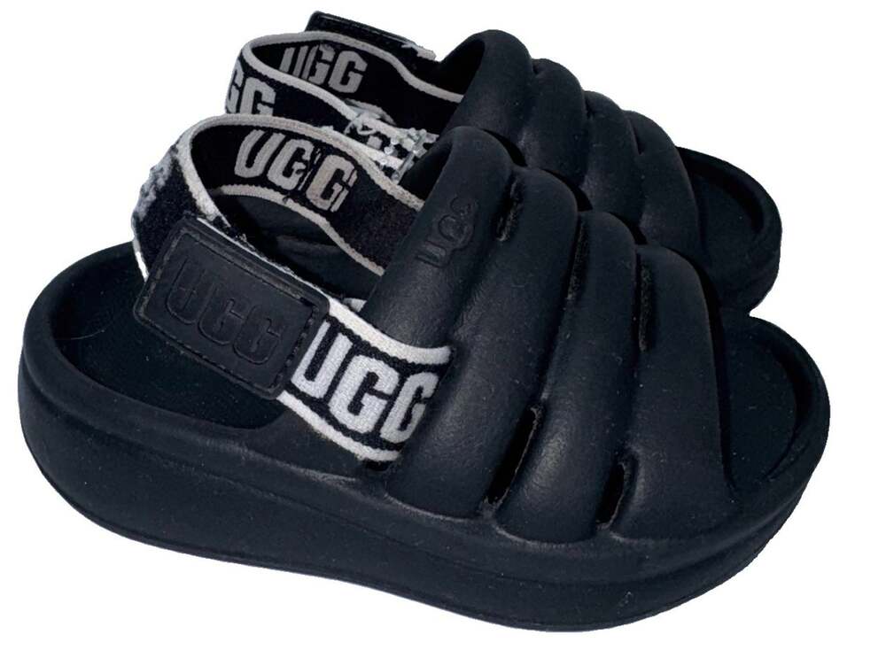 UGG Sport Yeah Sandals Black Toddler Size 6T Adjustable Strap 1129050T